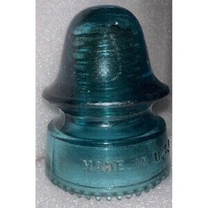 Hemingray 19 Turquoise Blue Green Glass Insulator Vintage Industrial Salvage